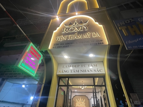 Công trình VIỆN THẨM MỸ DA ROMY Tân Phú hôm nay.